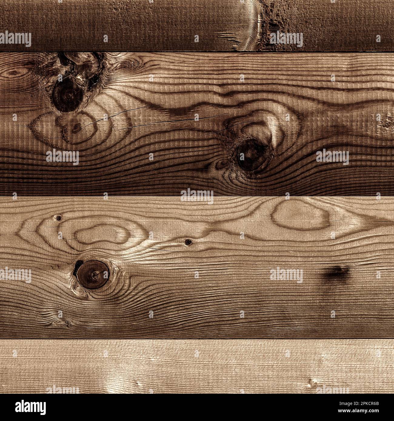 La superficie della parete di un rivestimento in legno. Foto Stock