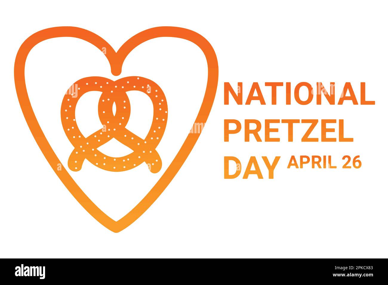 Illustrazione vettoriale del giorno nazionale di Pretzel. Aprile 26. Adatto per biglietti d'auguri, poster e striscioni Illustrazione Vettoriale