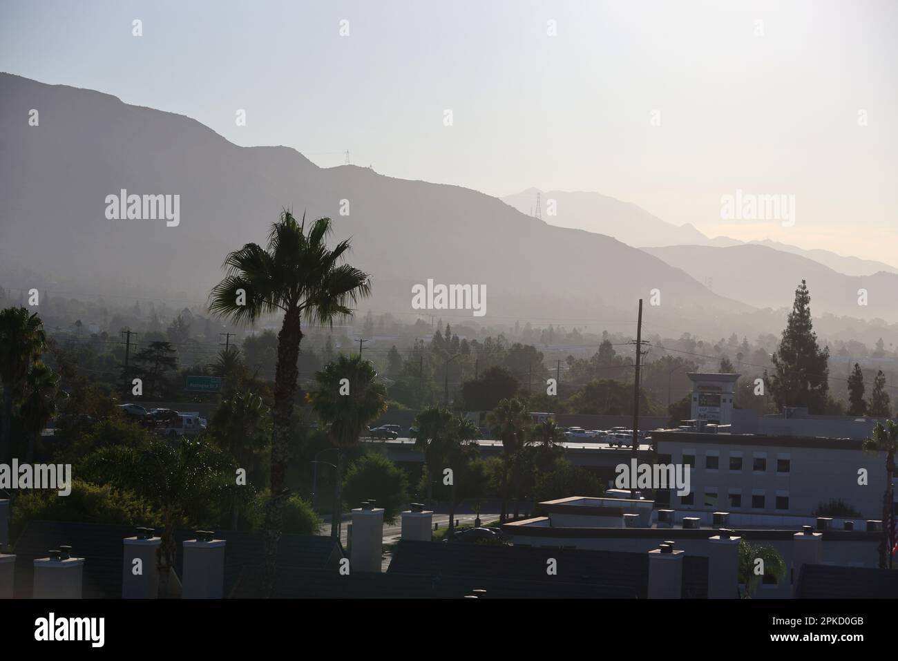 Viste generali su Monrovia, California, tra cui Mount Wilson e Monrovia Canyon Park, California, Stati Uniti. Foto Stock