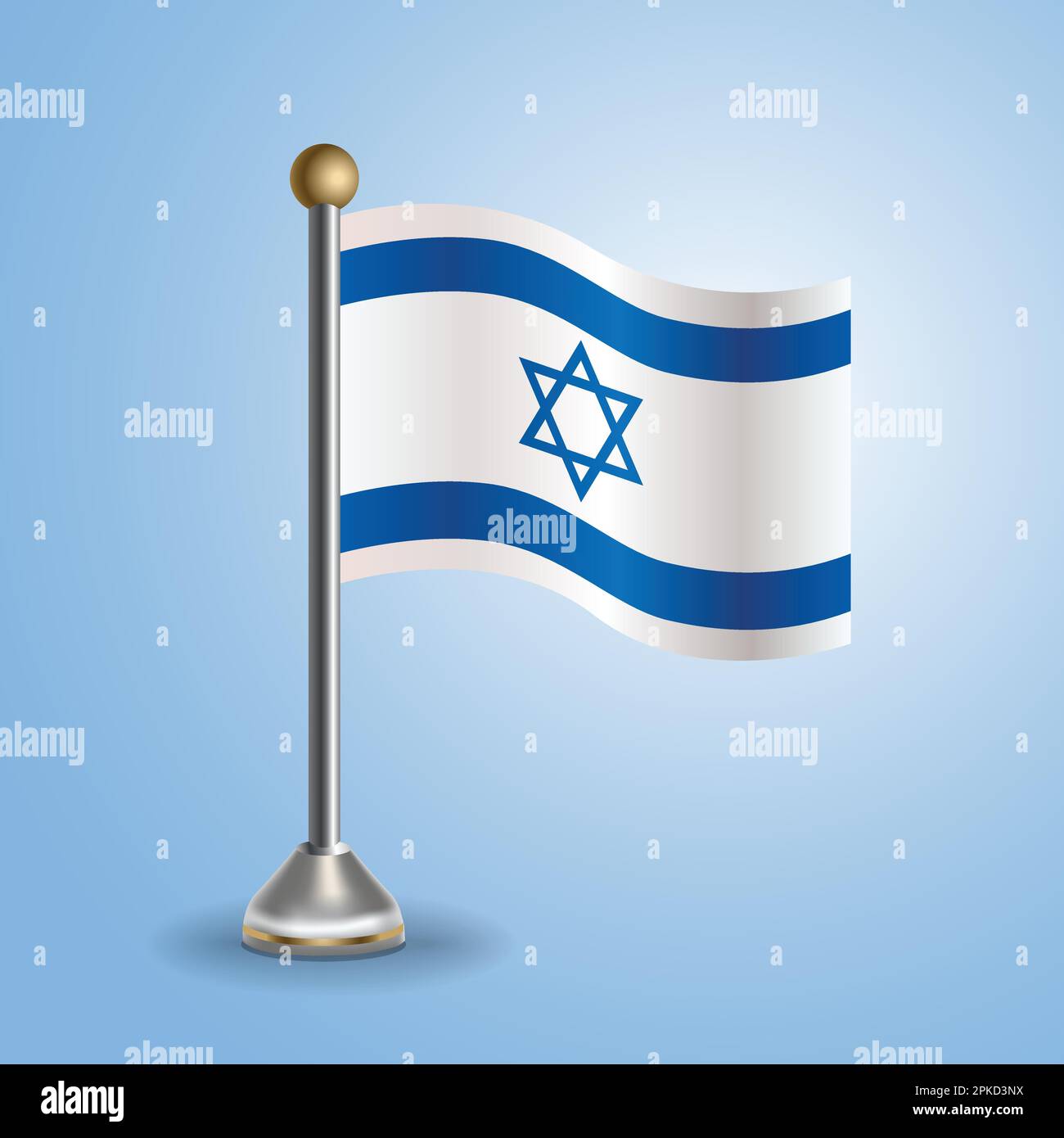 Tabella di stato bandiera di Israele. Simbolo nazionale, illustrazione vettoriale Illustrazione Vettoriale