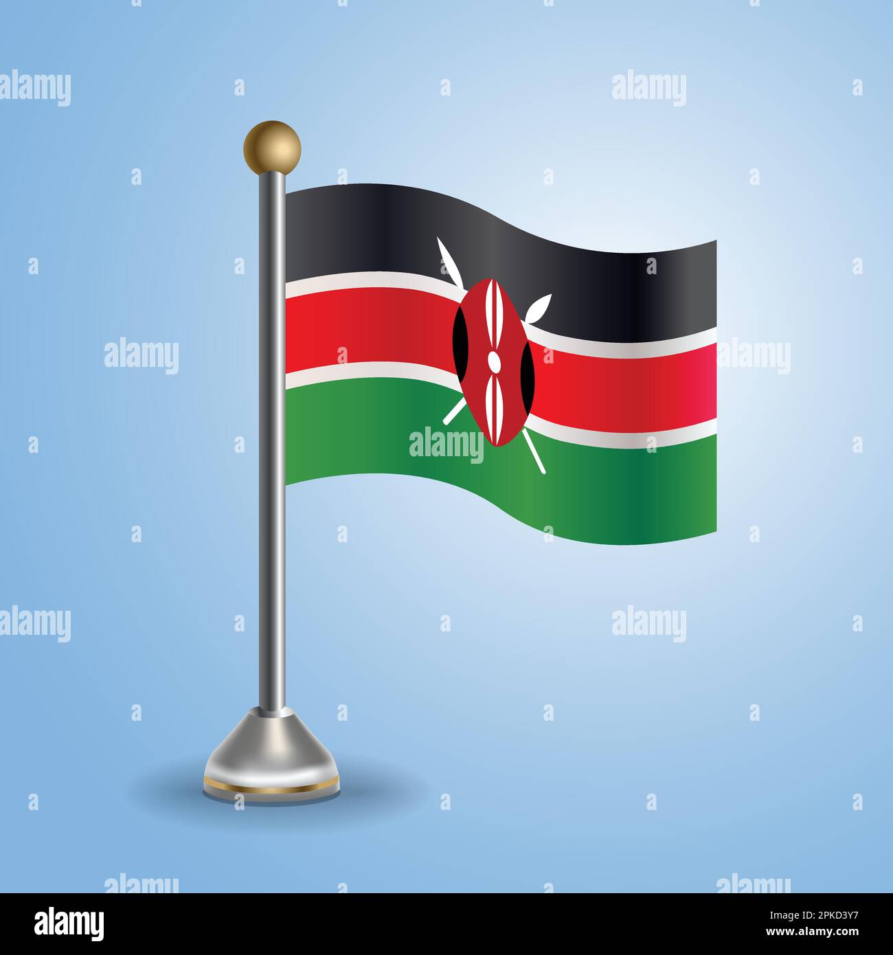Bandiera della tabella di stato del Kenya. Simbolo nazionale, illustrazione vettoriale Illustrazione Vettoriale