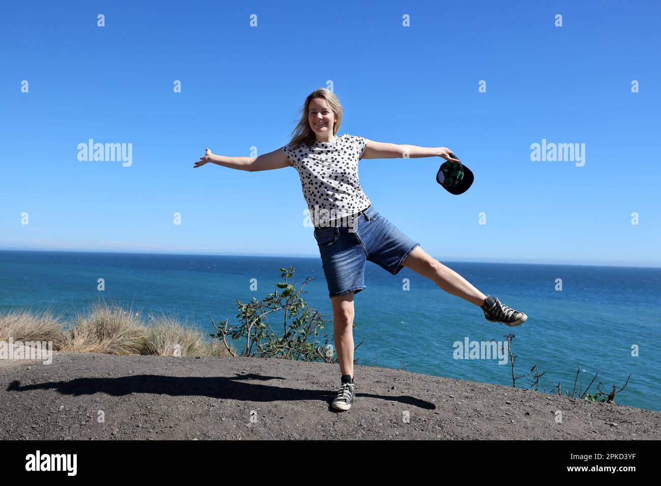 Viste generali sulla East Pacific Coast Highway tra Santa Monica e Malibu in California, state Route 1, USA. Foto Stock