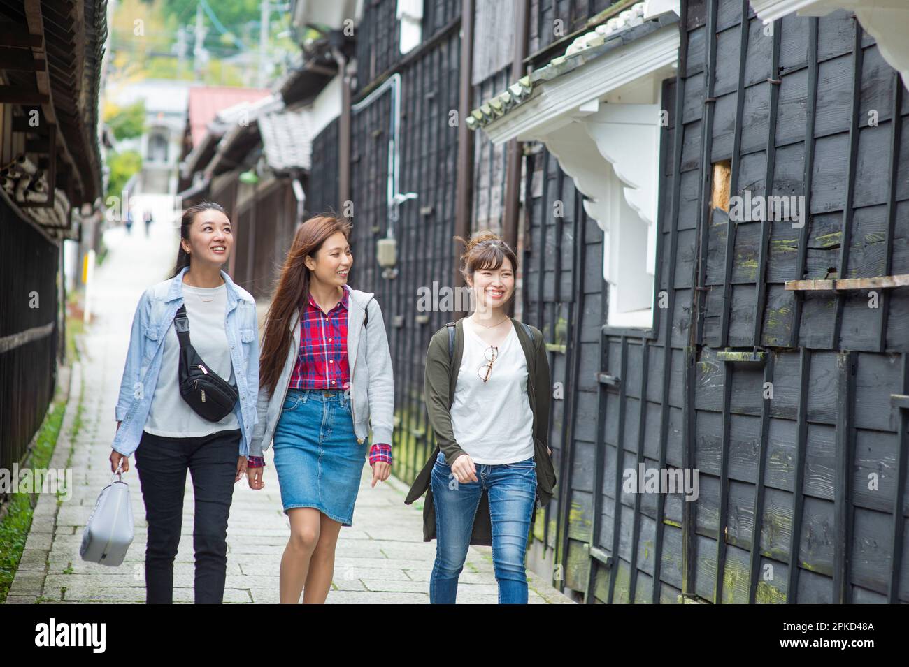 3 donne che viaggiano per donne Foto Stock