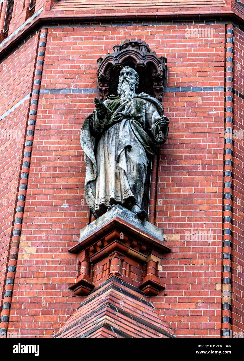 Chiesa del buon Pastore, Chiesa evangelica in stile neogotico dell'architetto Karl Doflein Friedrich Wilhelm Platz, Friedenau, Tempelhof-Schöneberg, Foto Stock