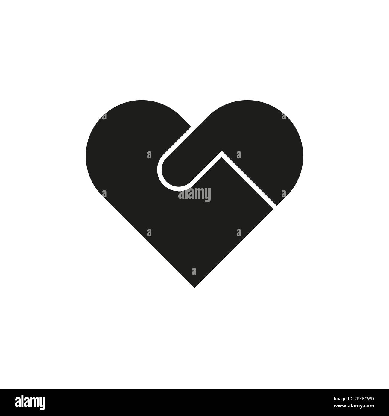 Icona mano del cuore design semplice Illustrazione Vettoriale