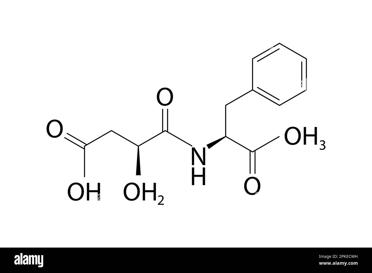 Simbolo vettoriale di illustrazione della formula dell'aspartame Illustrazione Vettoriale