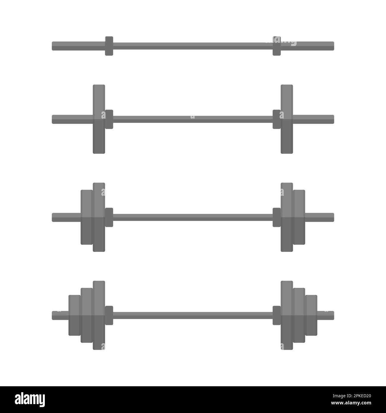 Barbell silhouette icona set semplice design Illustrazione Vettoriale