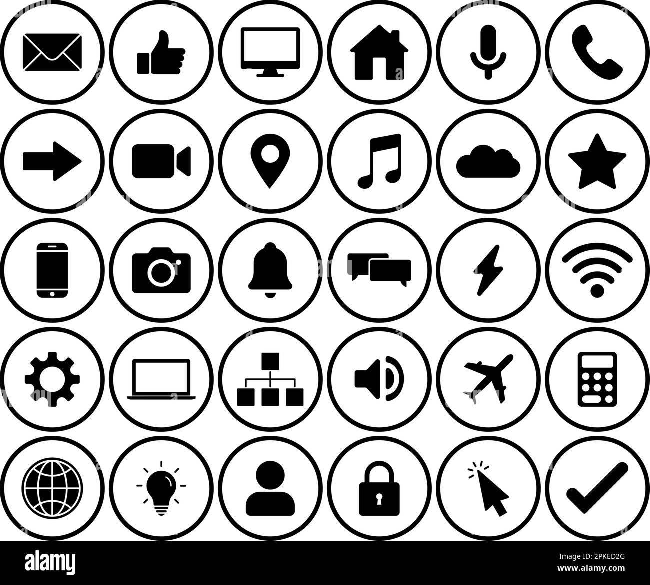 Techno Icon set semplice design Illustrazione Vettoriale