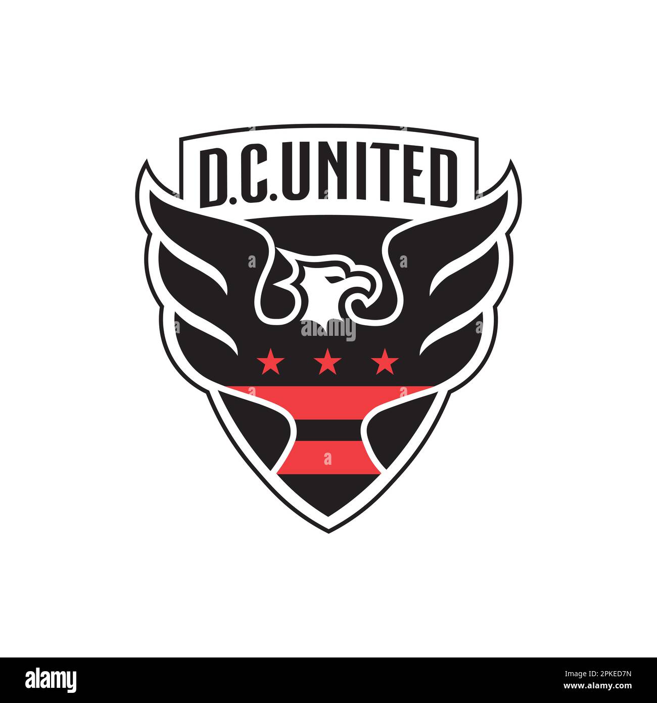 Vinnitsa, Ucraina - 10 gennaio 2023: Calcio americano MLS DC United team logo Illustrazione Vettoriale