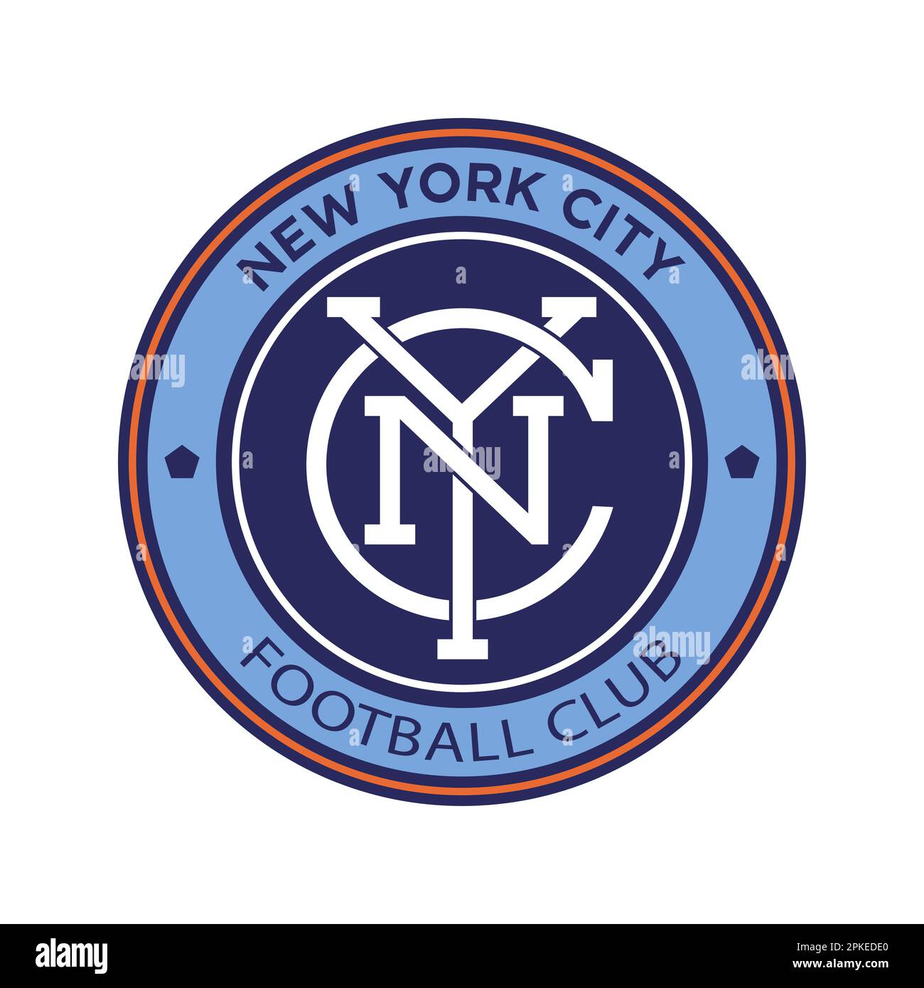 Vinnitsa, Ucraina - 10 gennaio 2023: Calcio americano icona logo della squadra di New York City Illustrazione Vettoriale