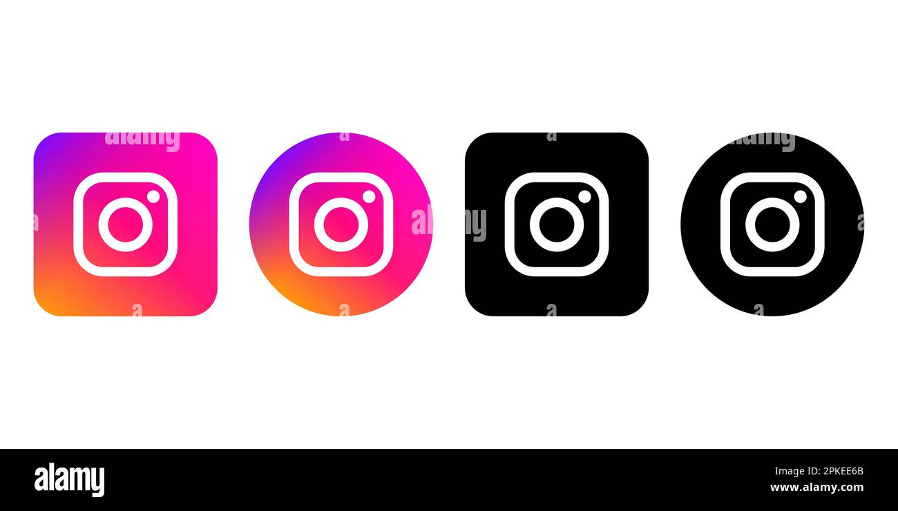 Vinnitsa, Ucraina - Fabruary 07, 2023: Set di icone Instagram. Illustrazione editoriale vettoriale Illustrazione Vettoriale
