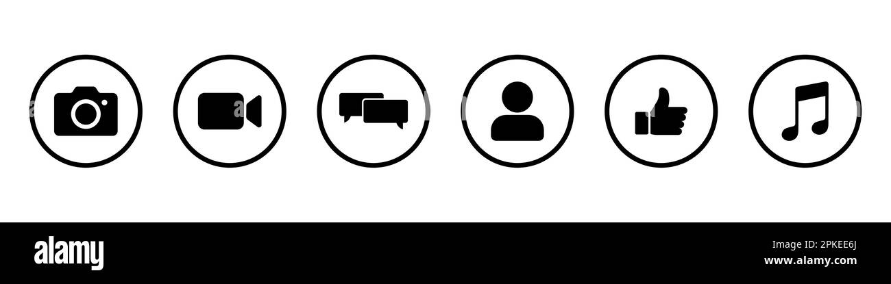 Icone dei social media: Design semplice Illustrazione Vettoriale