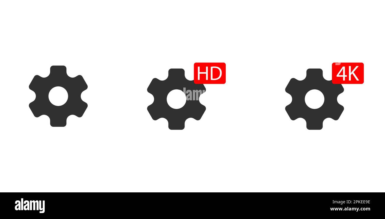 Set di simboli icona video di qualità Illustrazione Vettoriale