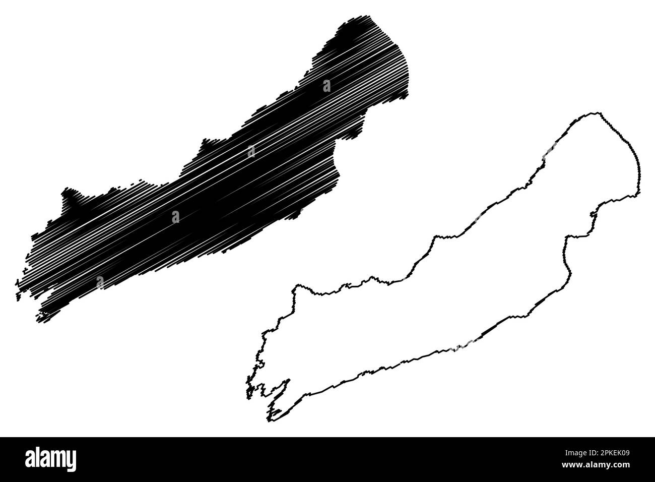Illustrazione vettoriale della mappa del lago Eyasi (Africa, Repubblica unita di Tanzania), schizzo di scrittura Njarasee, Njarasa, Hohenlohesee o mappa del lago Hohenlohe Illustrazione Vettoriale