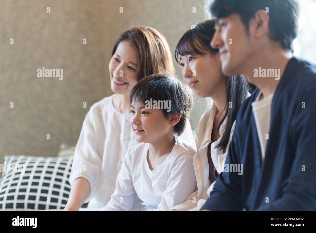 Ritratto di una Famiglia di quattro Foto Stock
