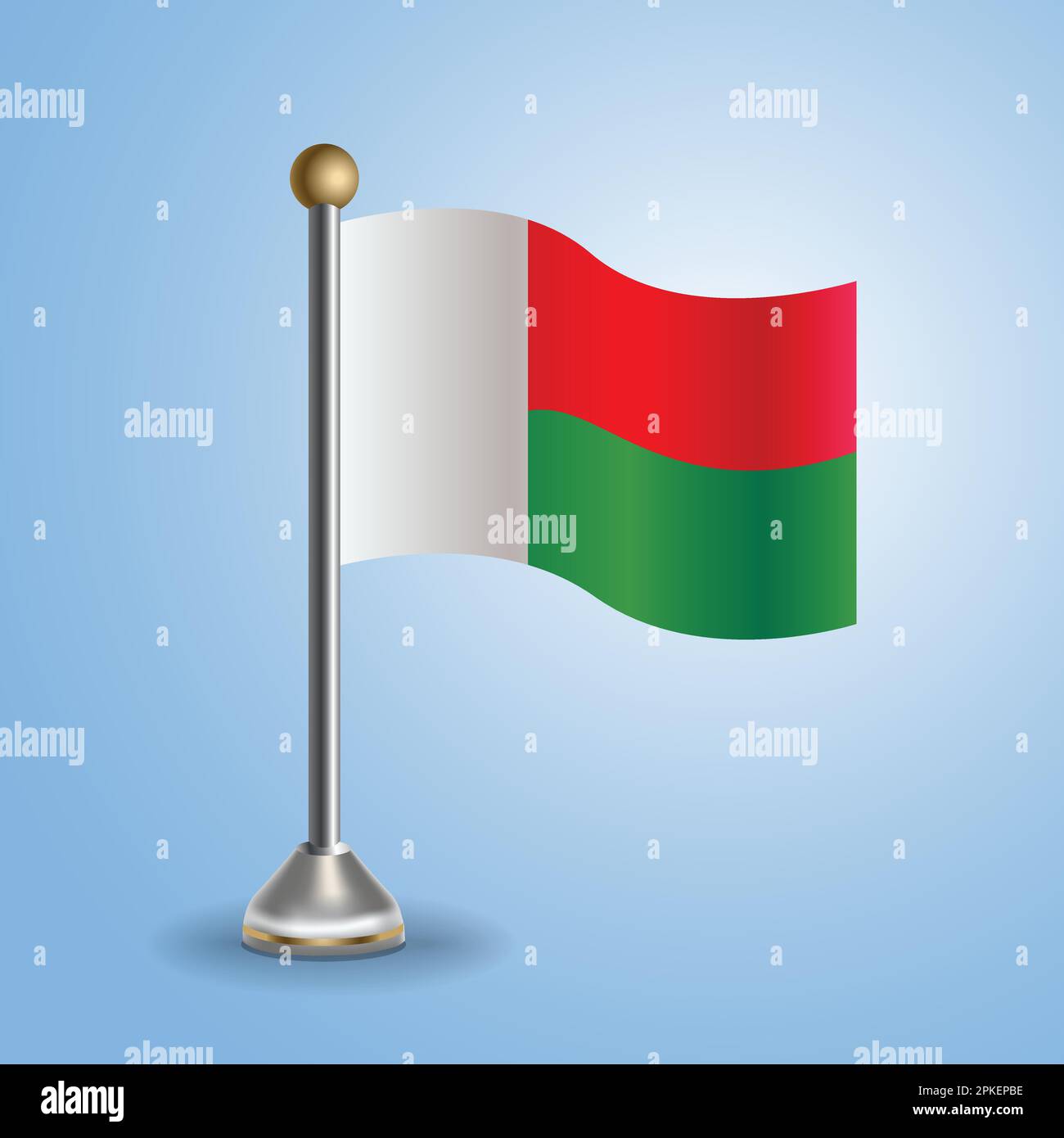 Tabella di stato bandiera del Madagascar. Simbolo nazionale, illustrazione vettoriale Illustrazione Vettoriale