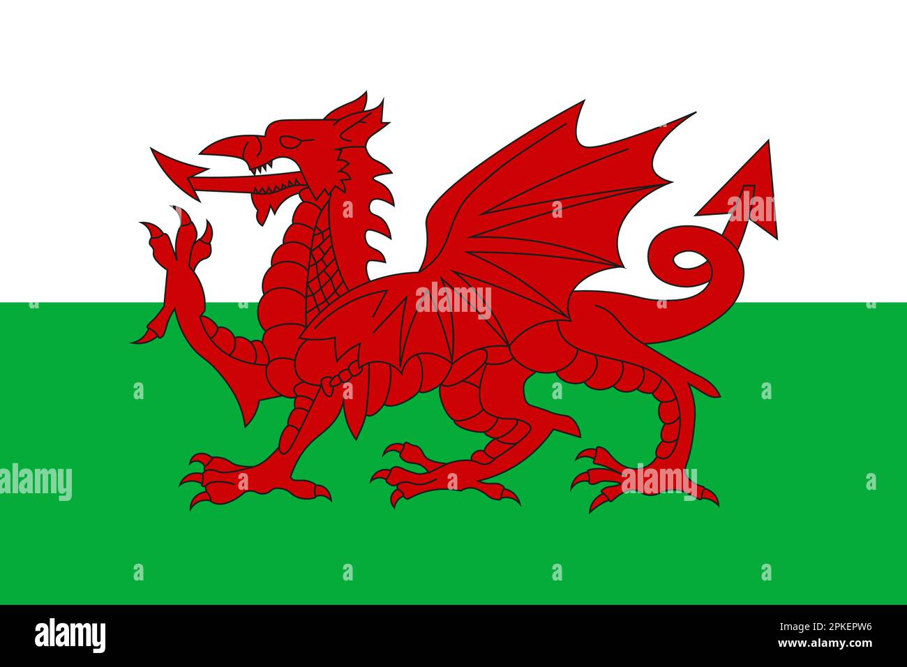 Sfondo ufficiale della bandiera del Galles Illustrazione Vettoriale