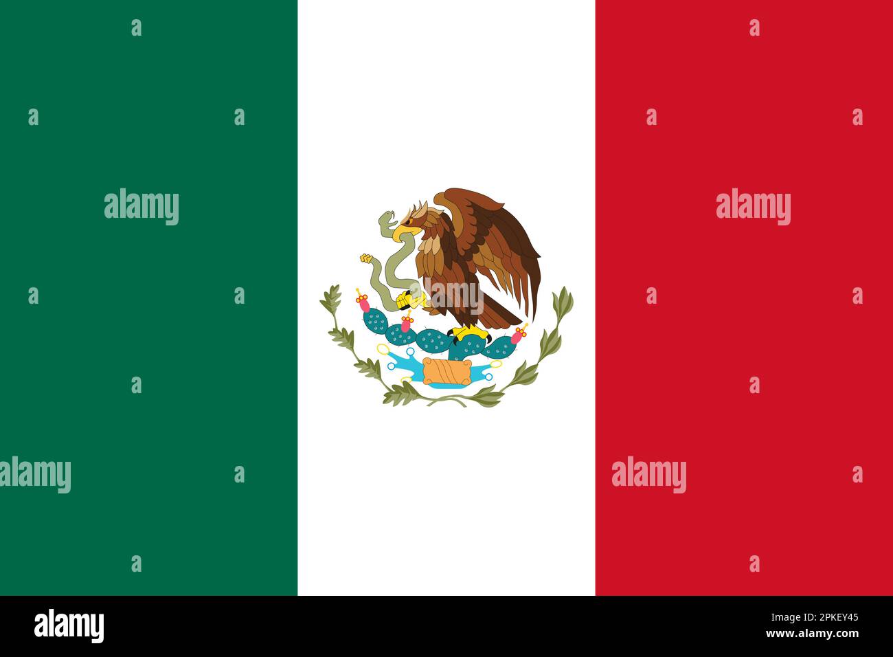Sfondo ufficiale della bandiera nazionale del Messico Illustrazione Vettoriale