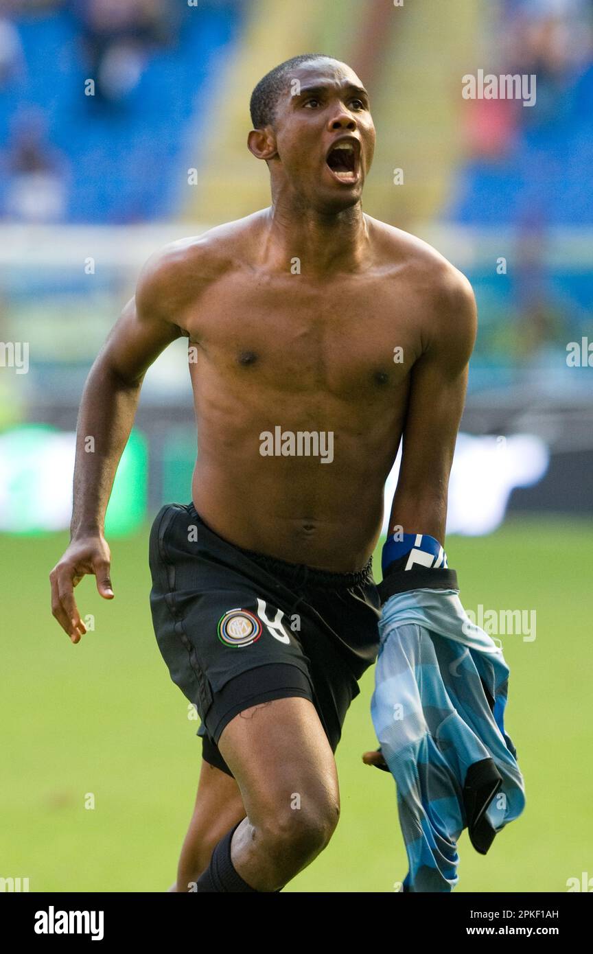 Milano, Italia, 13/09/2009 : Samuel Eto’o durante la partita Inter Parma Foto Stock