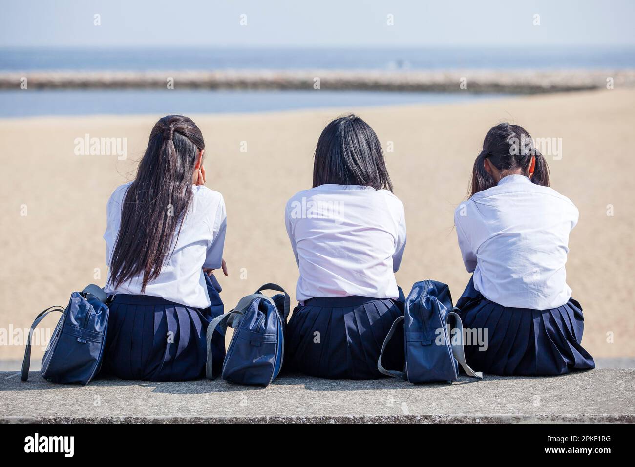 Studenti delle scuole superiori in fila Foto Stock