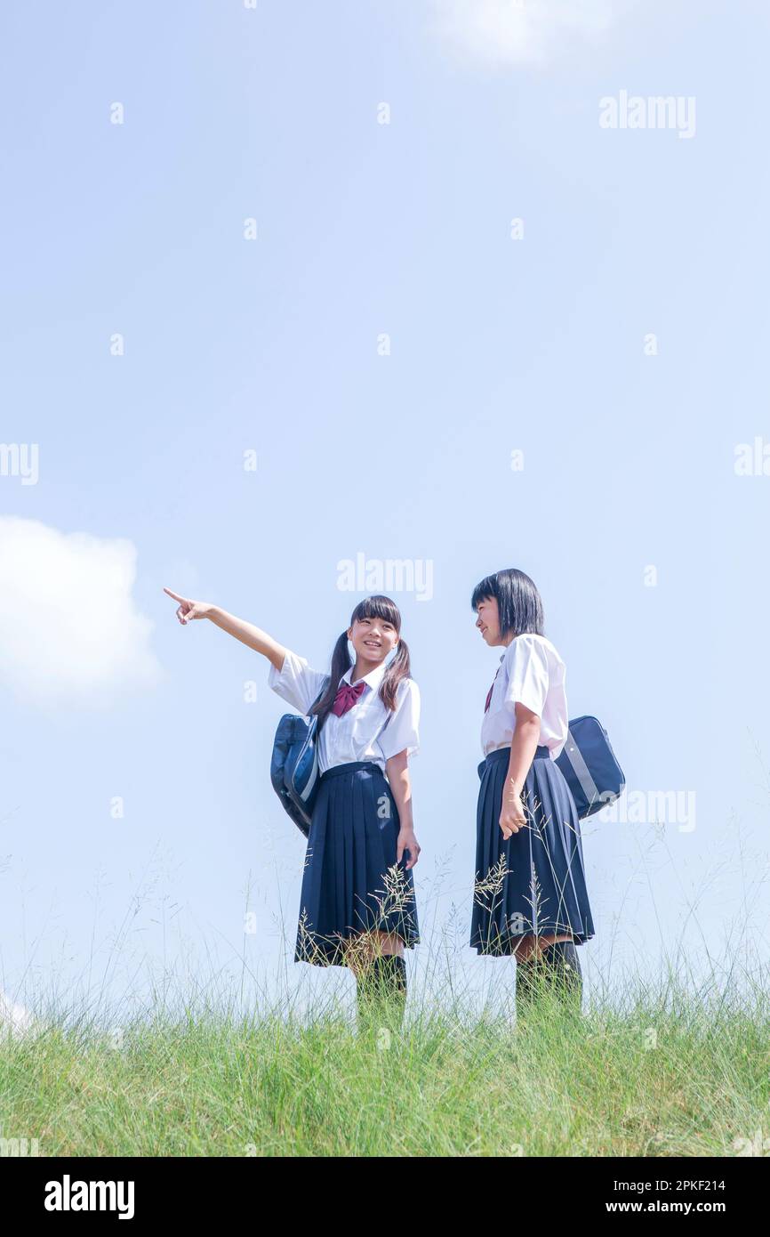 Studenti delle scuole superiori in banca Foto Stock