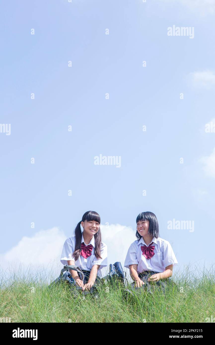 Studenti delle scuole superiori in banca Foto Stock