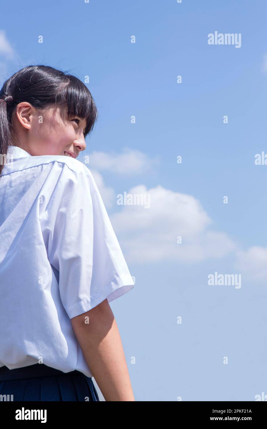 Studenti delle scuole superiori all'esterno Foto Stock