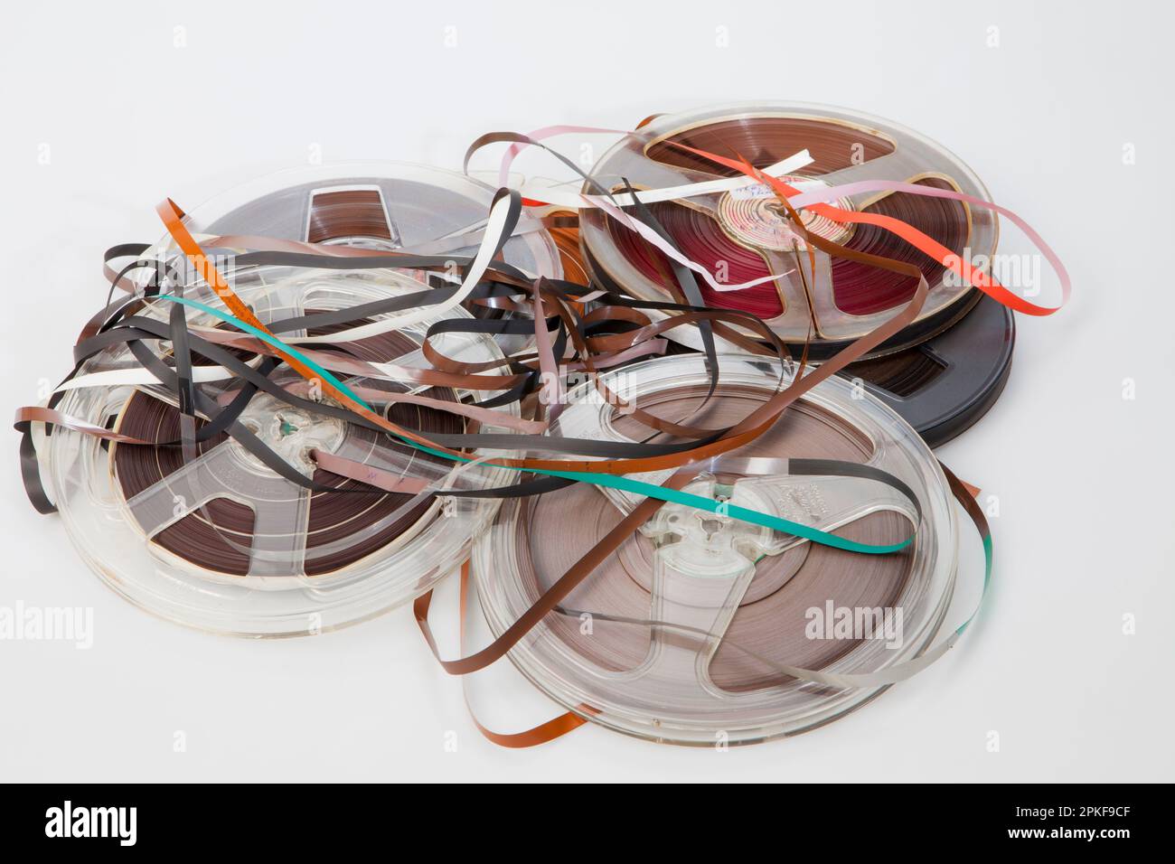 caotici nastri di registrazione Foto Stock