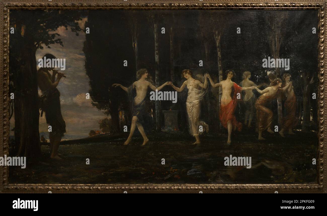 Nikola Mihaylov (1878-1960). Pittore bulgaro. Ninfe di legno dance horo, 1900. Galleria Nazionale d'Arte. Sofia. Bulgaria. Foto Stock