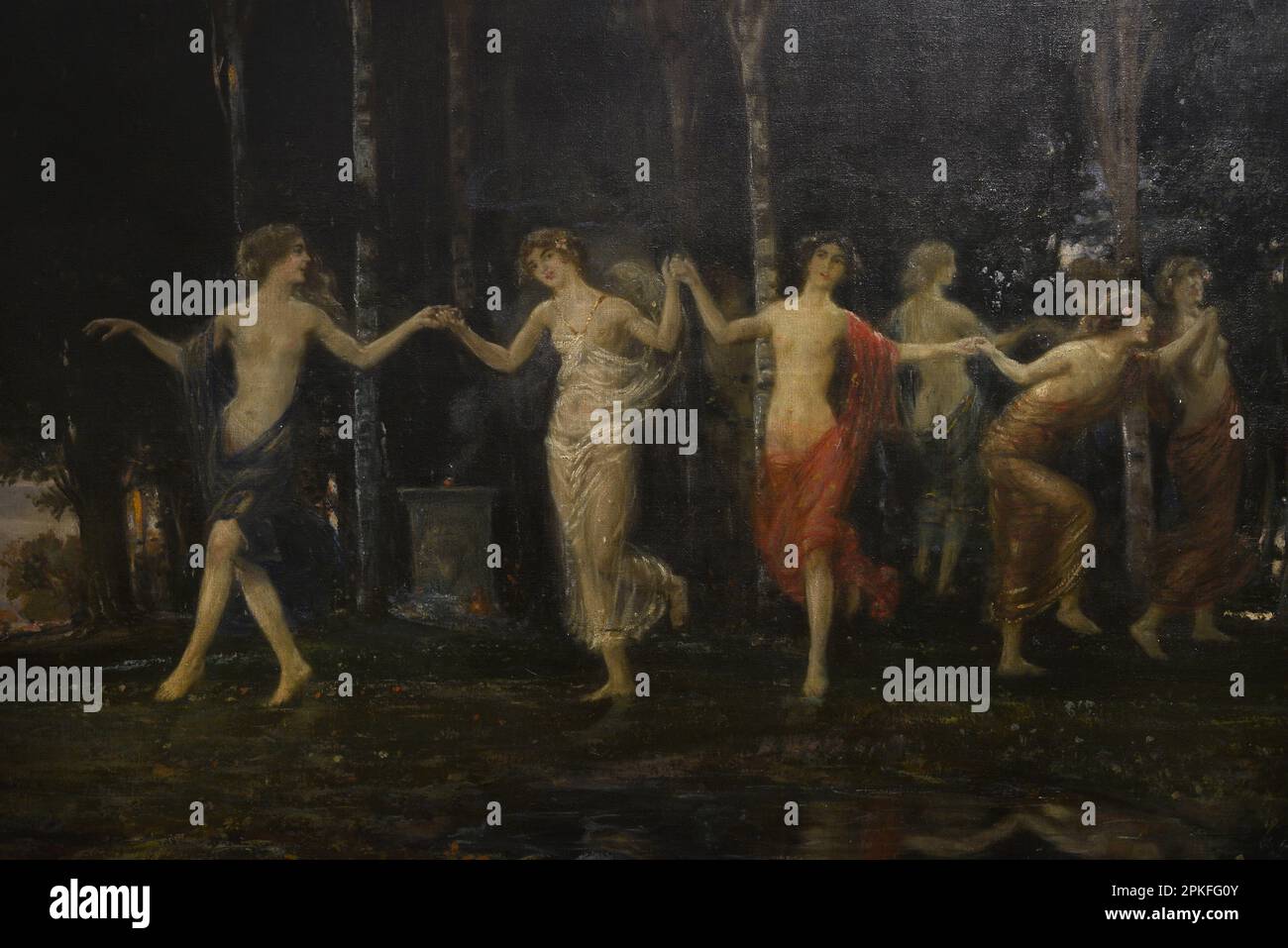 Nikola Mihaylov (1878-1960). Pittore bulgaro. Ninfe di legno dance horo, 1900. Dettaglio. Galleria Nazionale d'Arte. Sofia. Bulgaria. Foto Stock