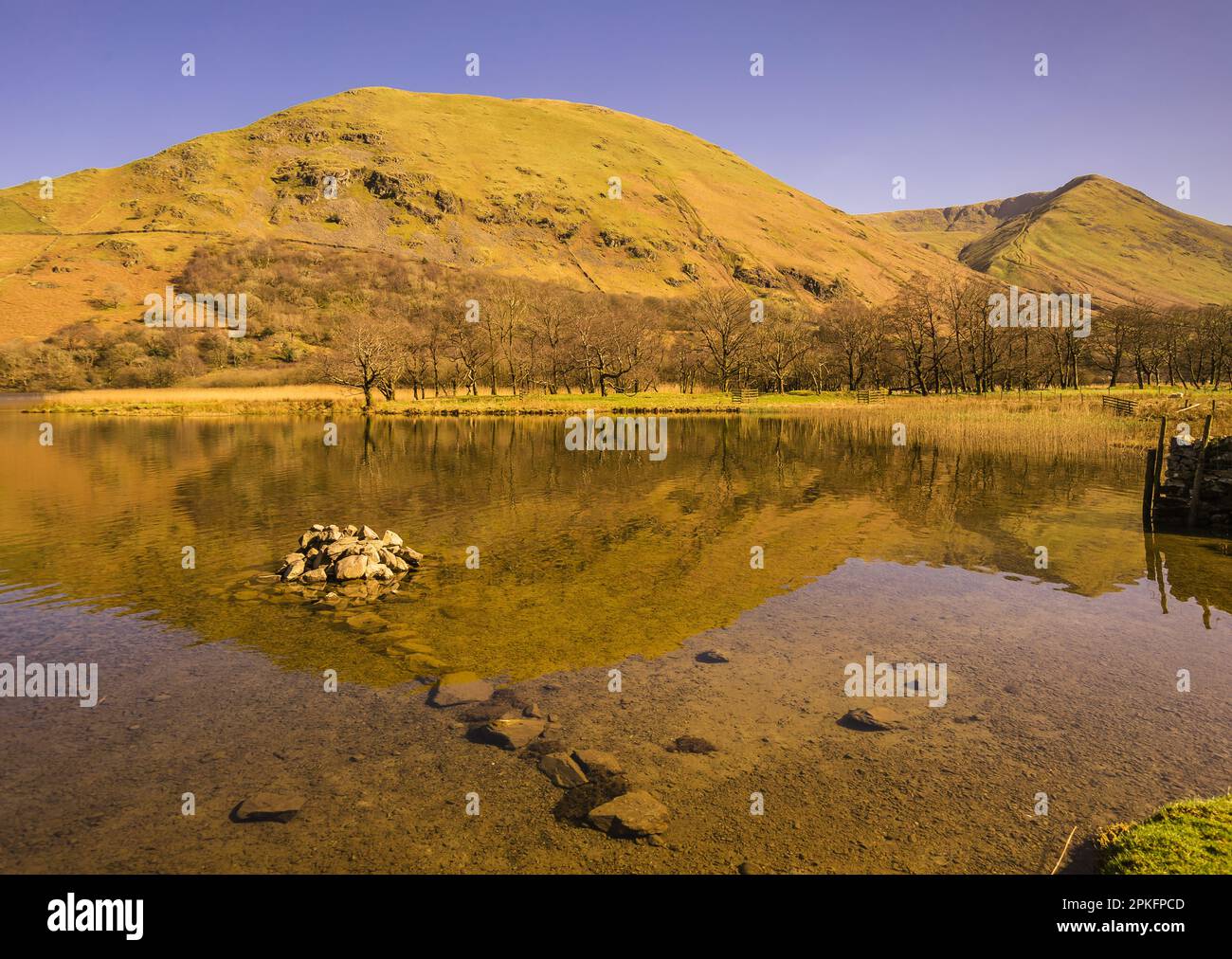 Guardando attraverso l'acqua Brothers nel Lake District.on l'altro lato del lago, la caduta è Hartsop Didd. Foto Stock