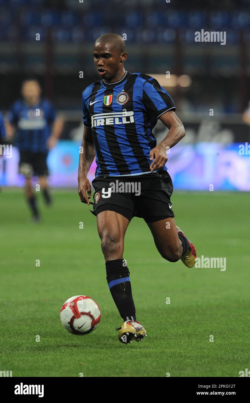 Milano, Italia, 15/04/2010 : Samuel Eto’o durante la partita Inter Juventus Foto Stock