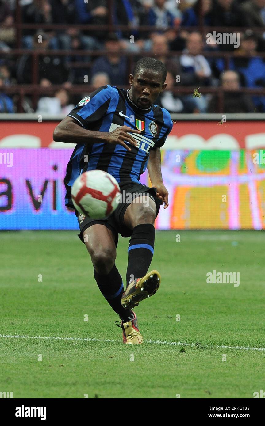 Milano, Italia, 09/05/2010 : Samuel Eto’o durante la partita Inter Chievo Foto Stock