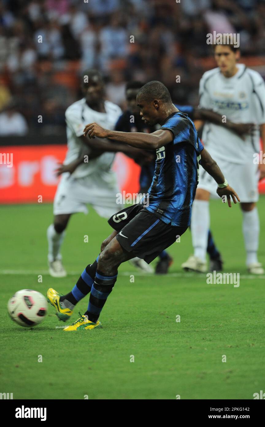 Milano, Italia, 11/09/2010 : Samuel Eto’o durante la partita Inter Udinese Foto Stock