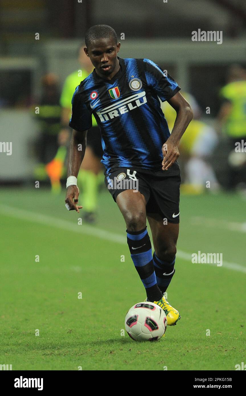 Milano, Italia, 22/09/2010 : Samuel Eto’o durante la partita Inter Bari Foto Stock