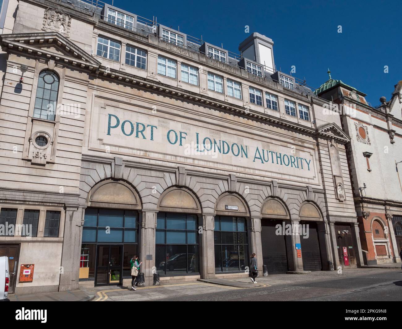 L'edificio della Port of London Authority, l'ex Cold Store PLA, Charterhouse Street, Smithfield, centro di Londra, Regno Unito. Foto Stock