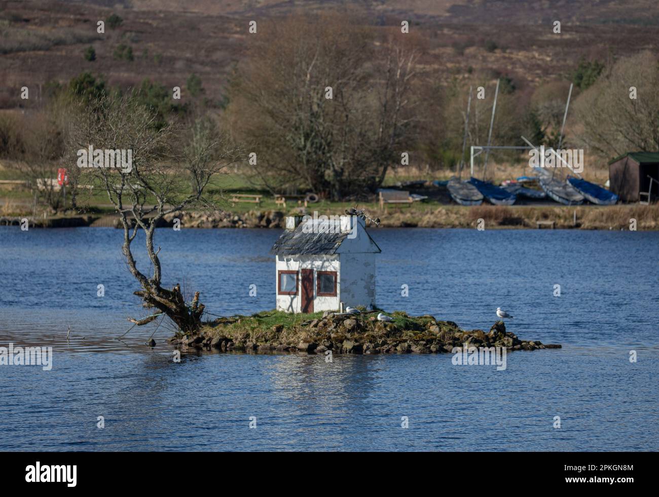 The Wee Hoose, Loch Shin, Lairg, Scozia Foto Stock