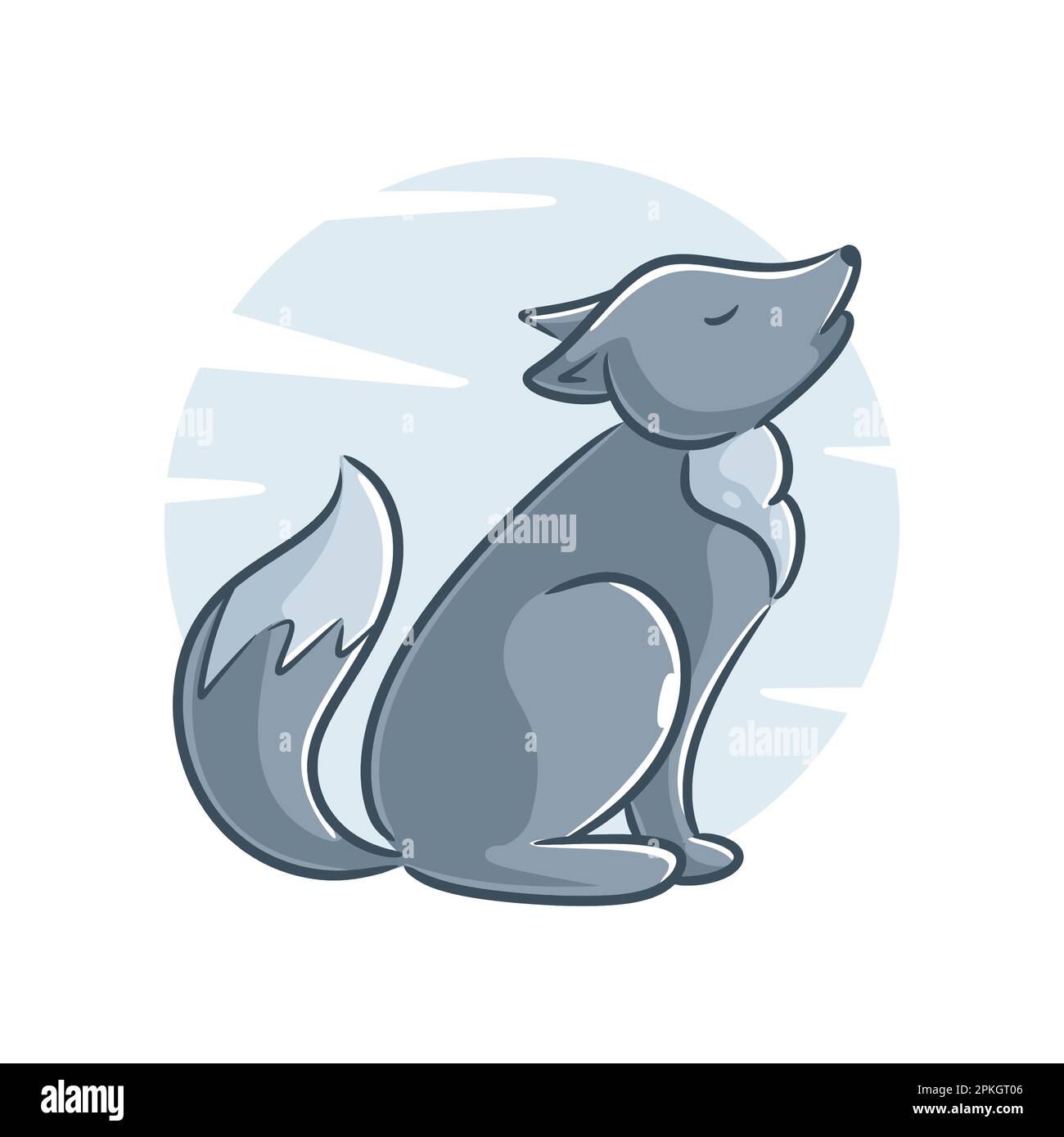 Carino wolf disegno di cartoni animati Illustrazione Vettoriale