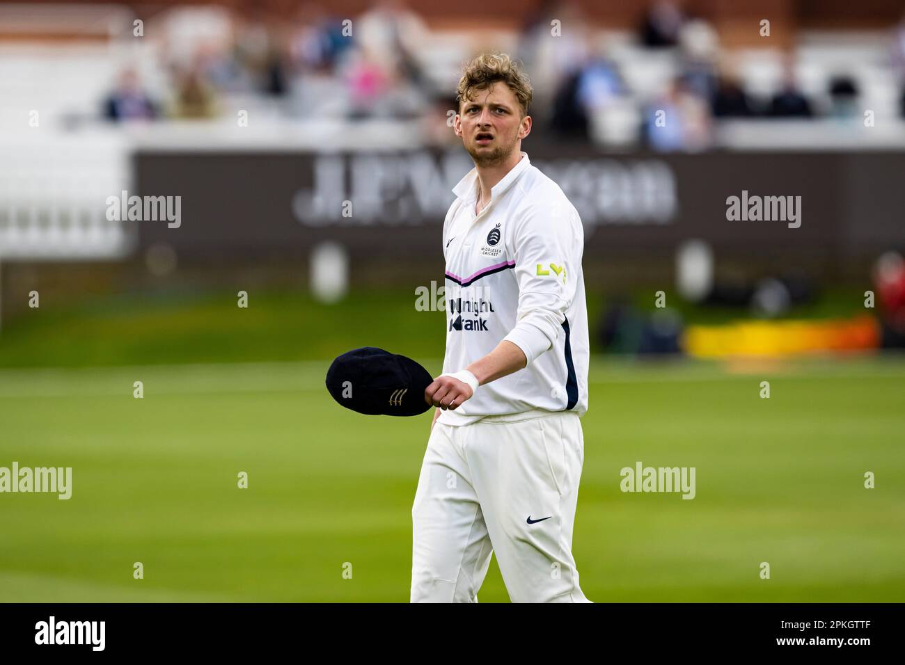 LONDRA, REGNO UNITO. 07 aprile 2023. Luke Hellman di Middlesex durante LV=Insurance County Championship Middlesex v Essex al Lord's Cricket Ground venerdì 07 aprile 2023 a LONDRA INGHILTERRA. Credit: Taka Wu/Alamy Live News Foto Stock