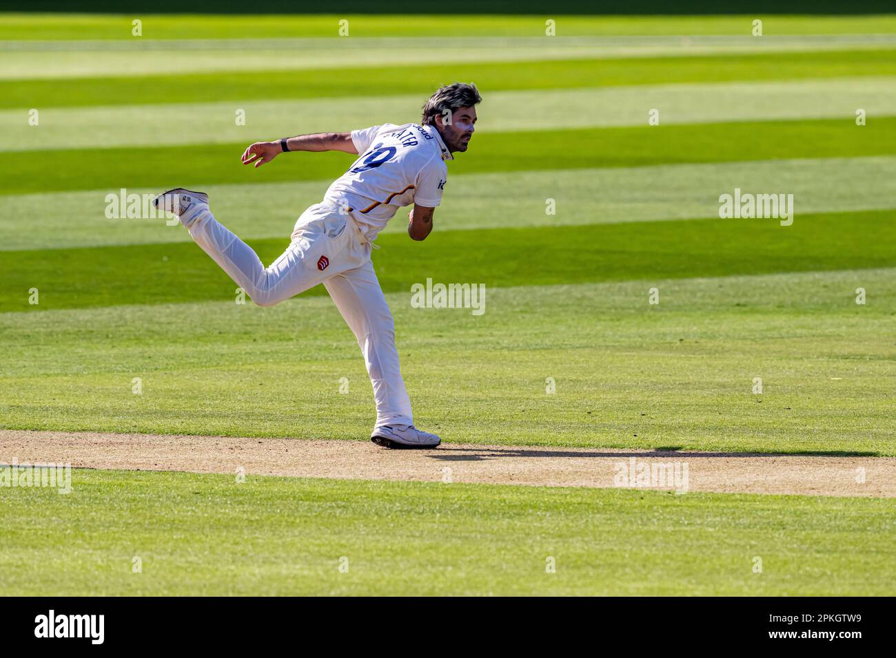 LONDRA, REGNO UNITO. 07 aprile 2023. S. Snater di Essex in azione durante LV=Insurance County Championship Middlesex v Essex al Lord's Cricket Ground venerdì 07 aprile 2023 a LONDRA INGHILTERRA. Credit: Taka Wu/Alamy Live News Foto Stock