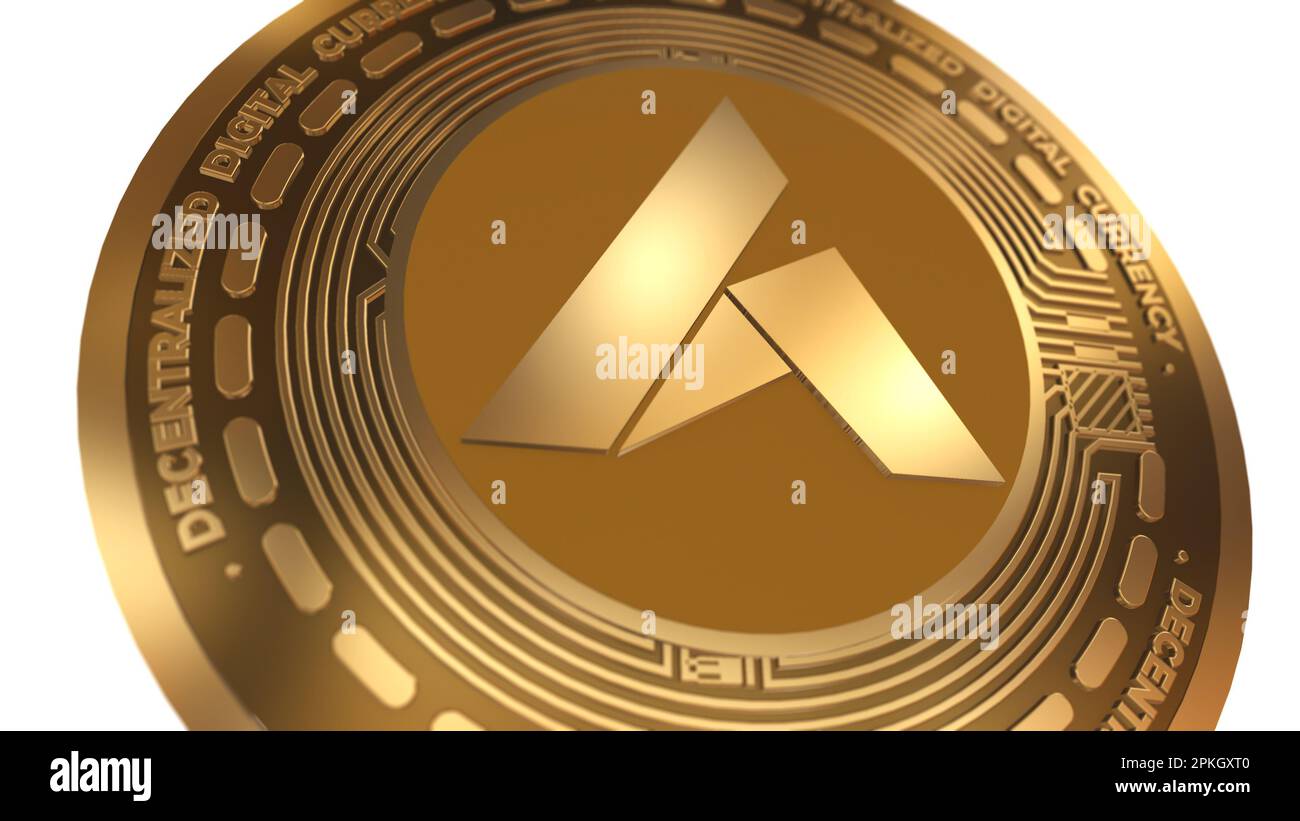 3D Render of ardor Ardr Cryptocurrency Sign isolated on a White background Foto Stock