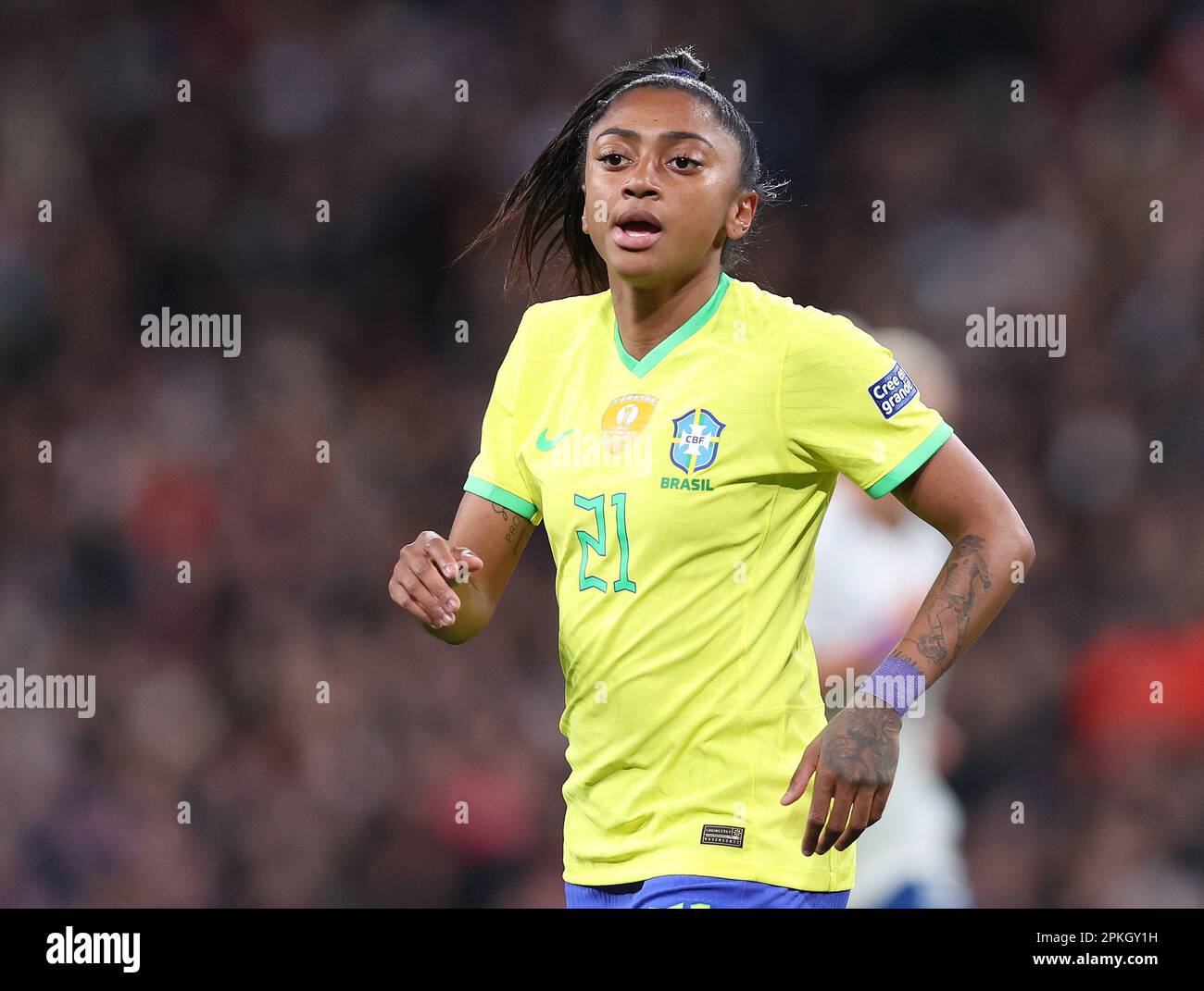 Londra, Inghilterra, 6th aprile 2023. Kerolin del Brasile durante la partita femminile di CONMEBOL/UEFA Finalissima al Wembley Stadium, Londra. L'accreditamento dell'immagine dovrebbe leggere: Paul Terry / Sportimage Foto Stock