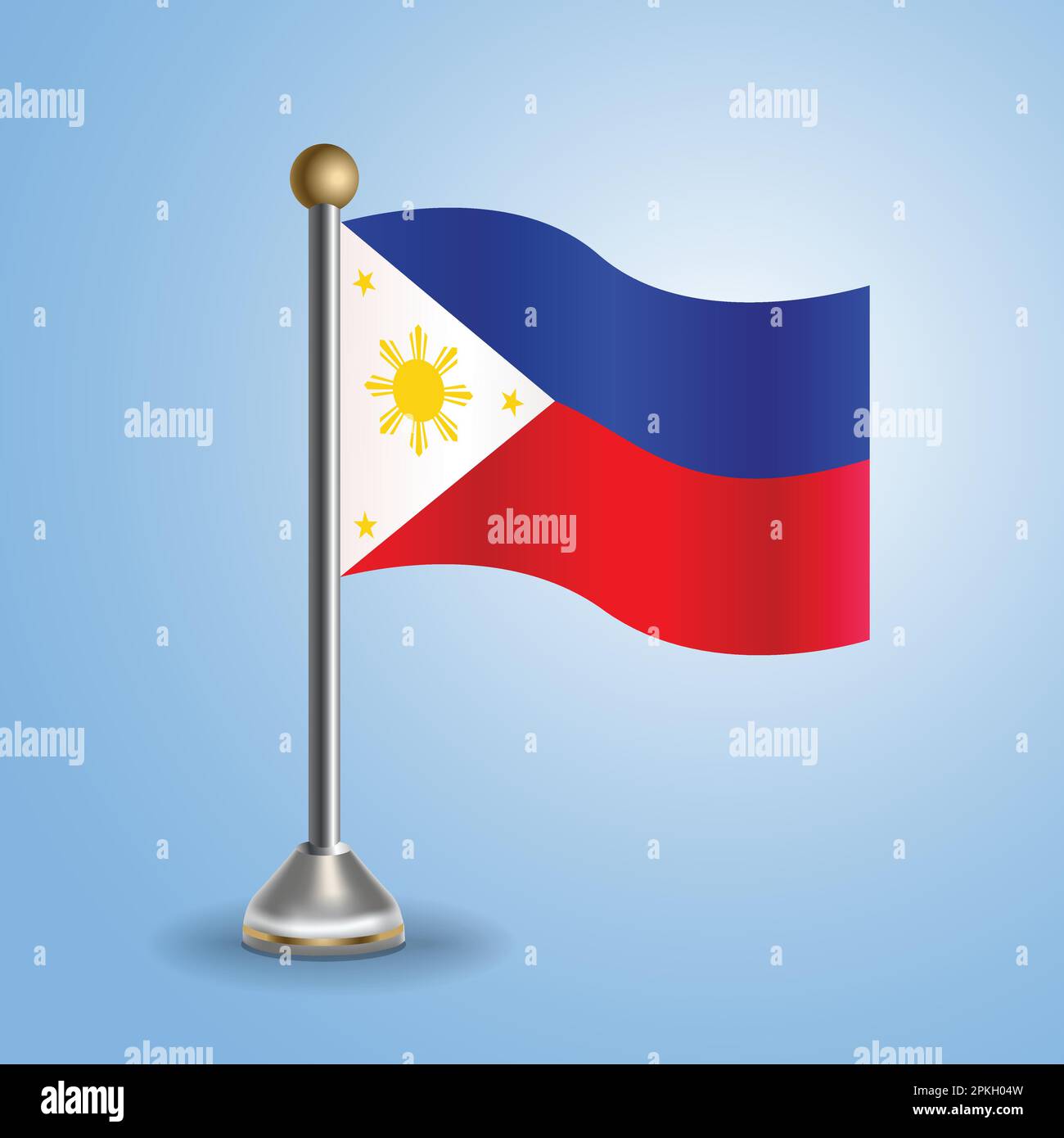 Tabella di stato bandiera delle Filippine. Simbolo nazionale, illustrazione vettoriale Illustrazione Vettoriale
