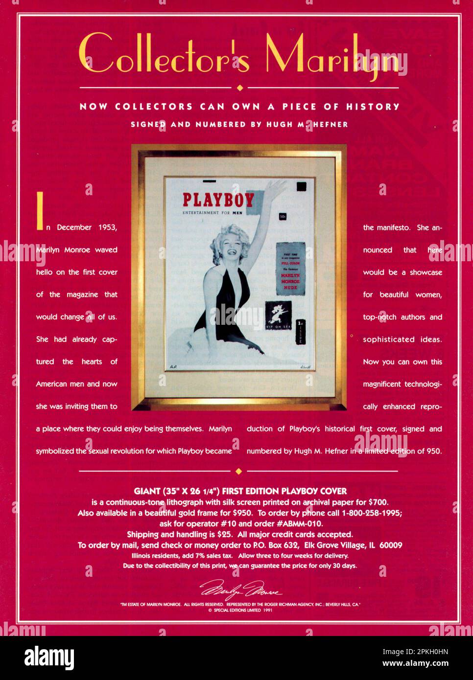 Vintage 'Playboy' numero di novembre 1991 pubblicità rivista, USA Foto Stock