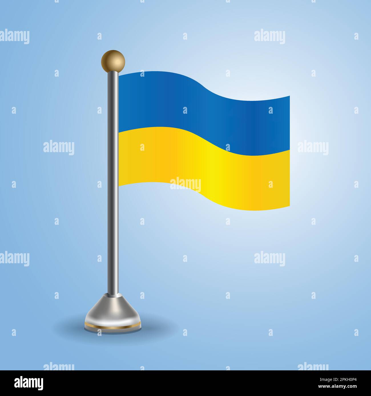 Tabella di stato bandiera dell'Ucraina. Simbolo nazionale, illustrazione vettoriale Illustrazione Vettoriale