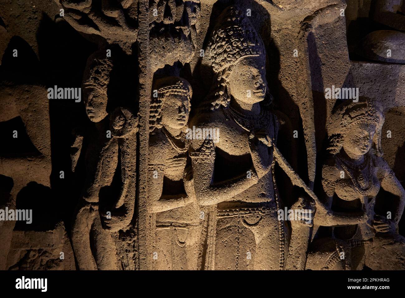 Le grotte Ajanta patrimonio mondiale India. Foto Stock