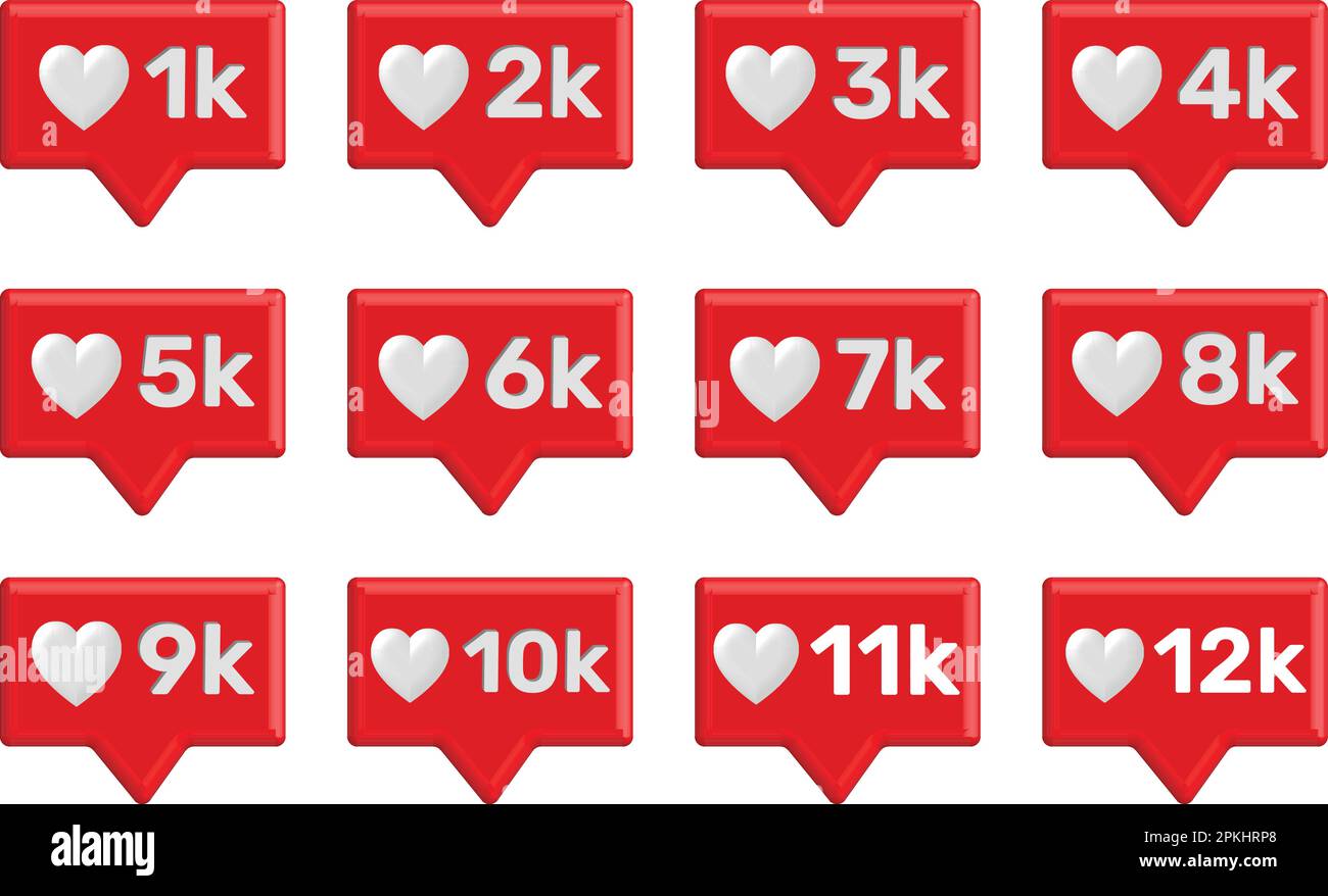 I social media amano reagire e come l'icona del cuore. Illustrazione Vettoriale