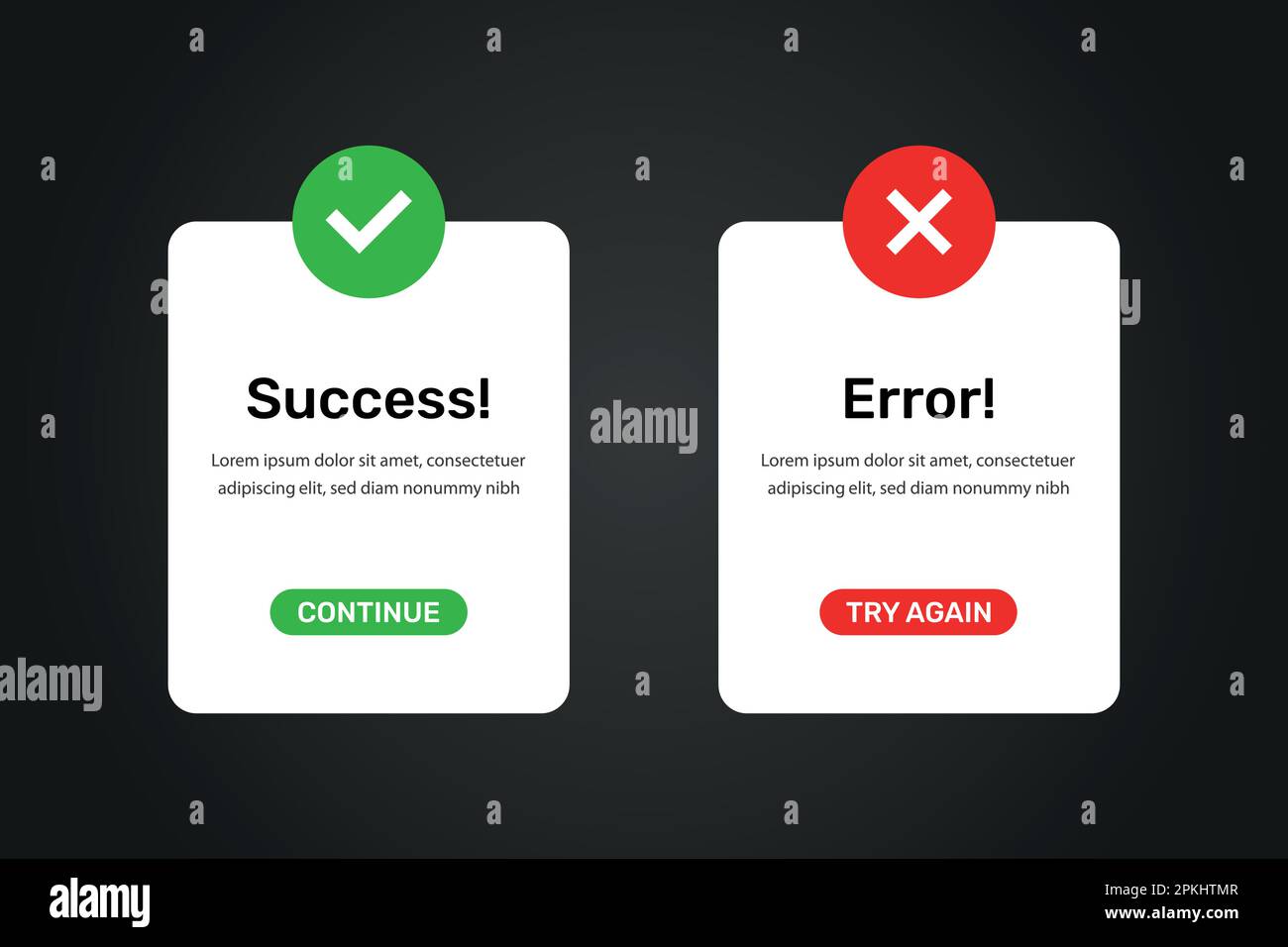 Progettazione dell'interfaccia utente riuscita ed errata Illustrazione Vettoriale