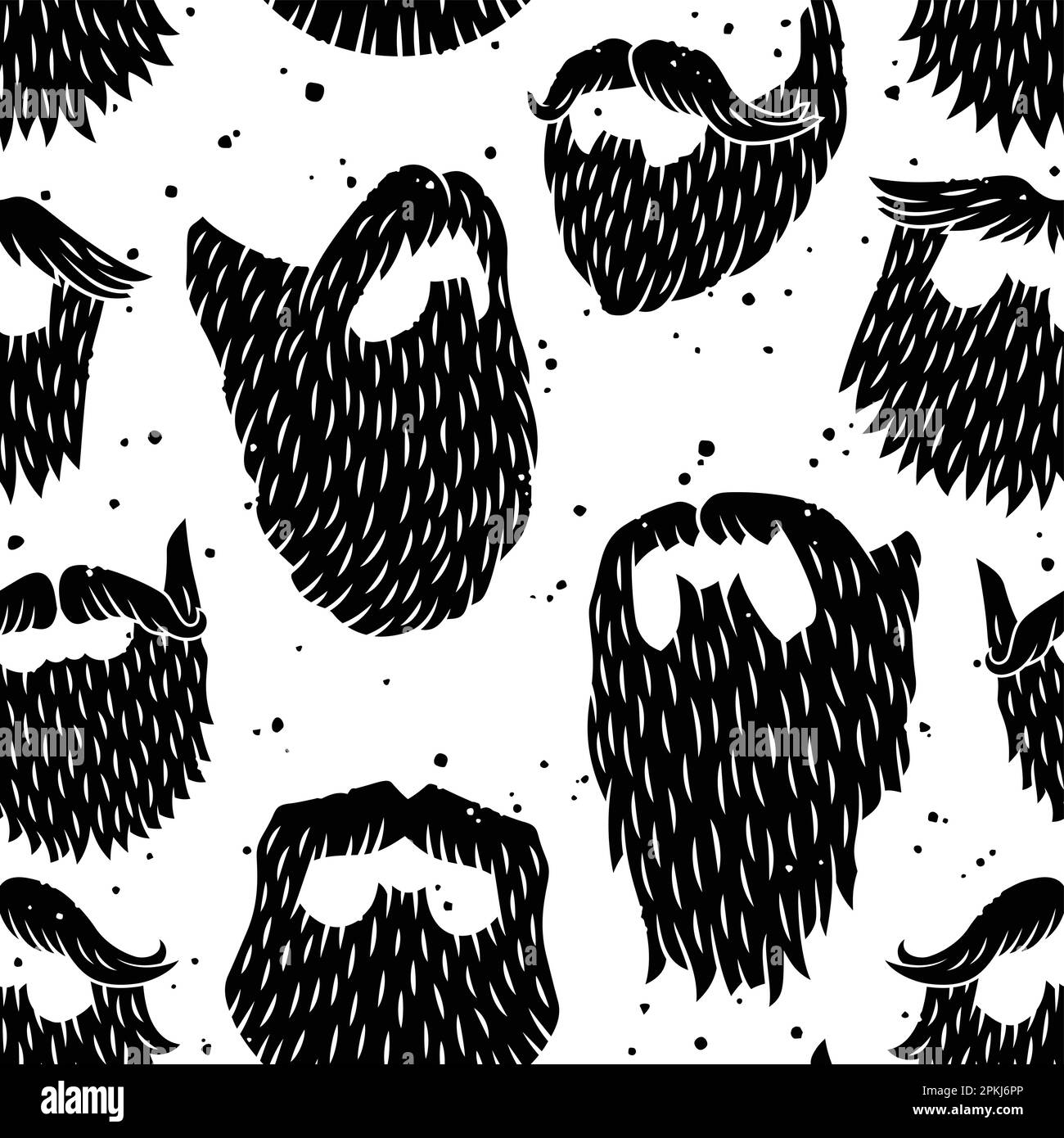 modello astratto senza cuciture con silhouette per barba, sfondo infinito con texture grunge Illustrazione Vettoriale