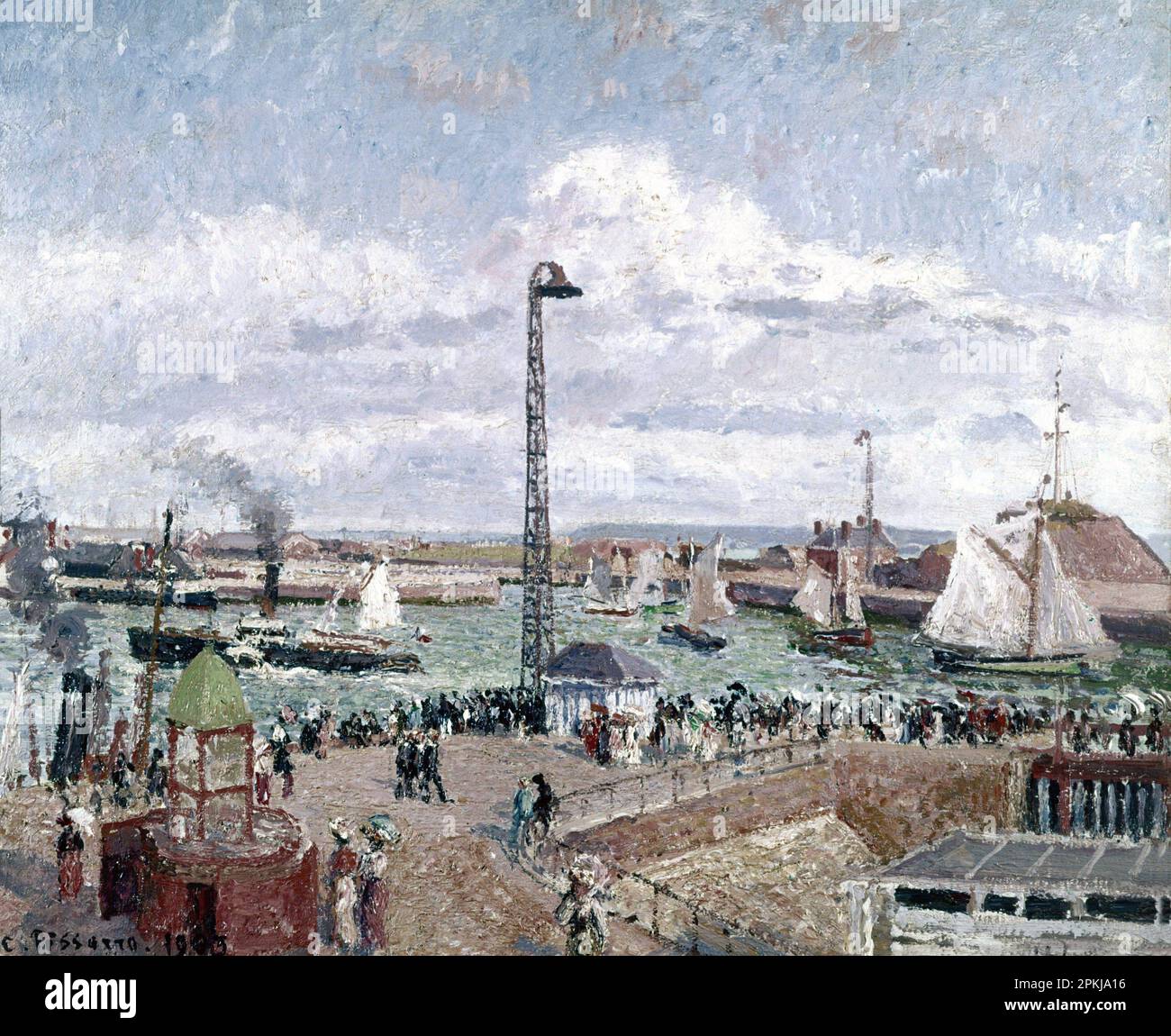 PISSARRO , CAMILLE. PINTOR FRANCES . 1830 - 1903. EL MUELLE DE SOUTHHAMPTON EN EL HAVRE , AÑO 1903. Autore: CAMILLE PISARRO. Foto Stock
